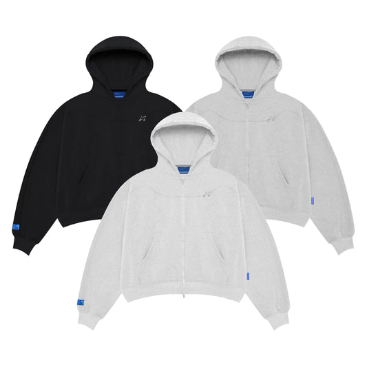 Double Zipper Boxy Hoodie