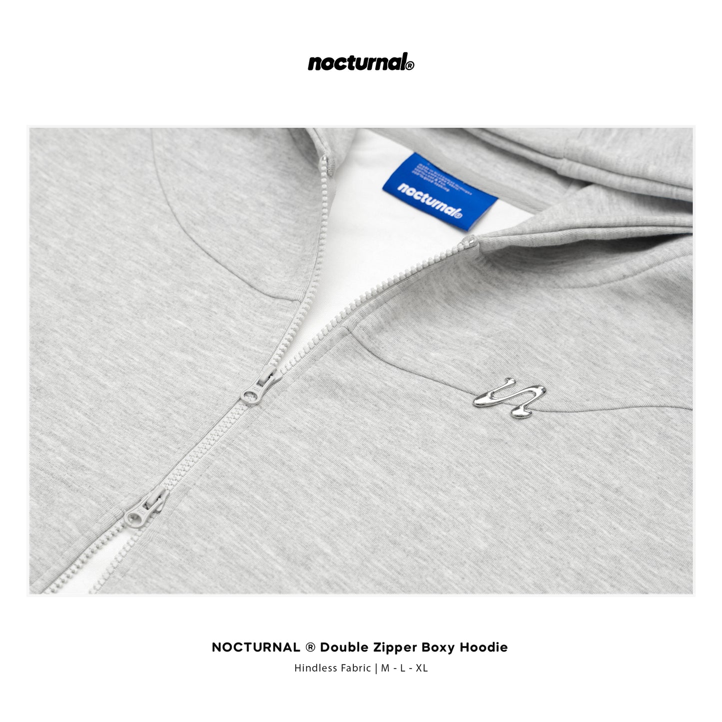 Double Zipper Boxy Hoodie