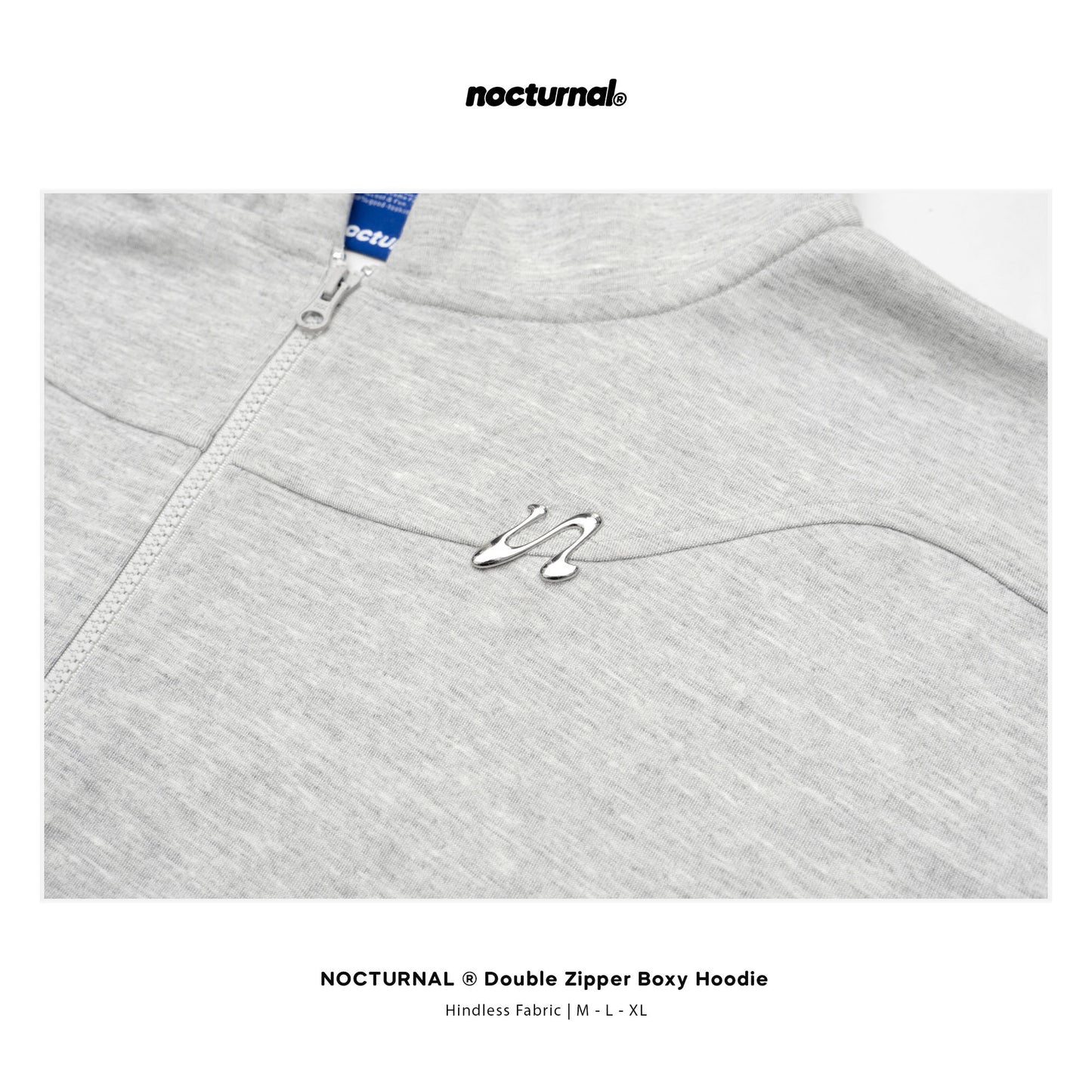 Double Zipper Boxy Hoodie