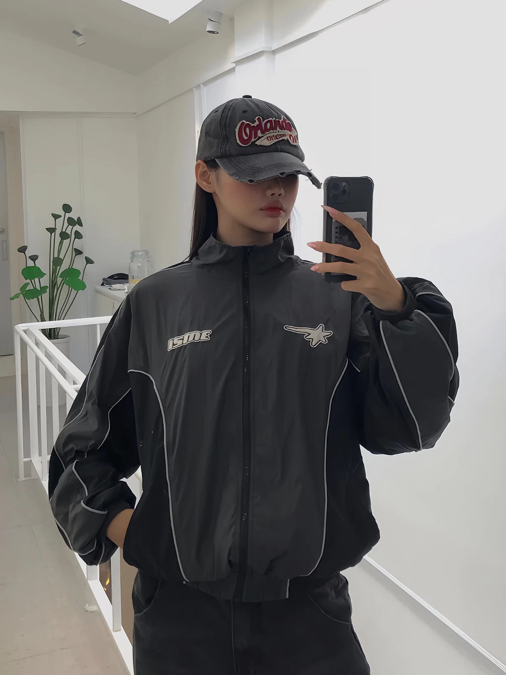 Reflective Piping Windbreaker