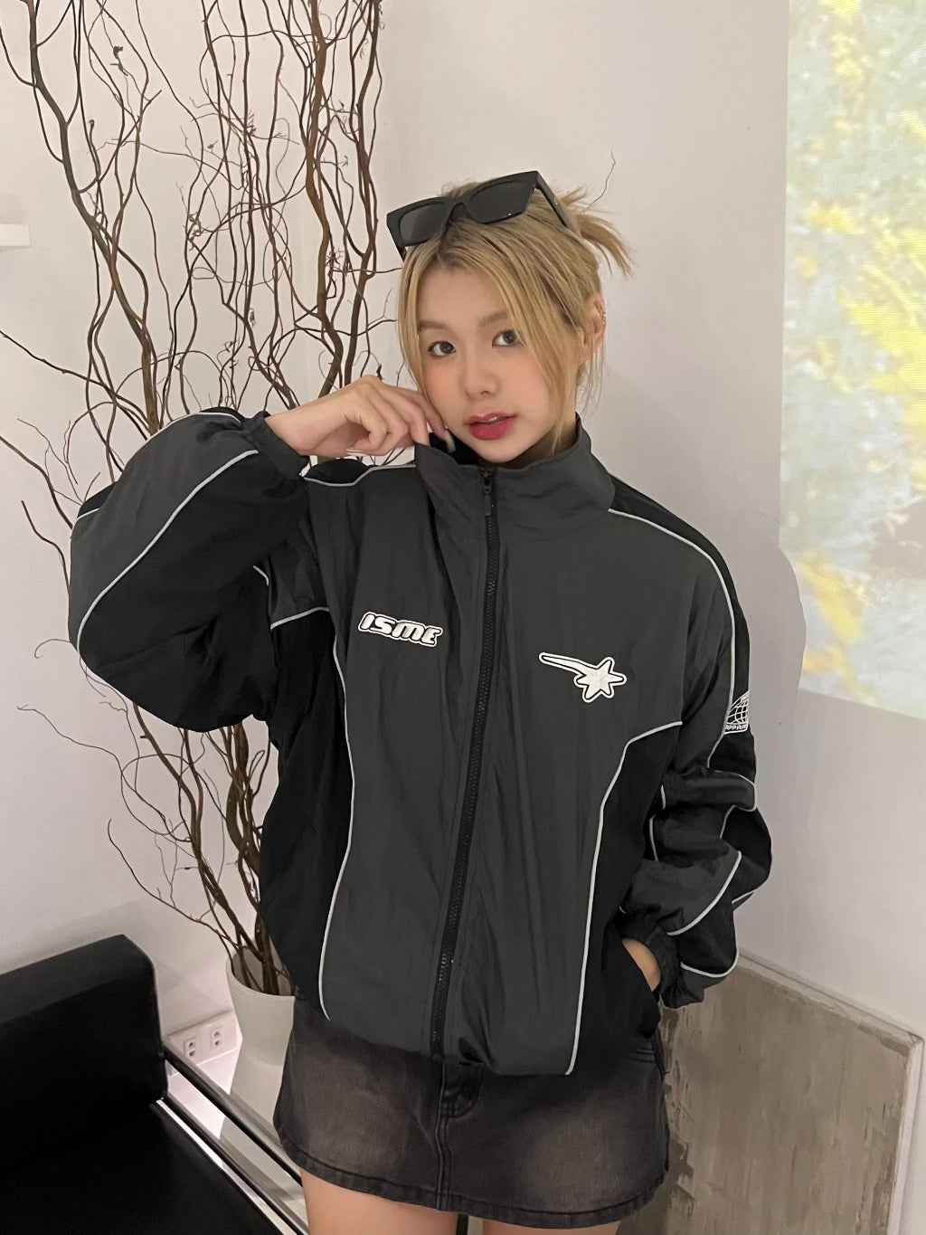 Reflective Piping Windbreaker