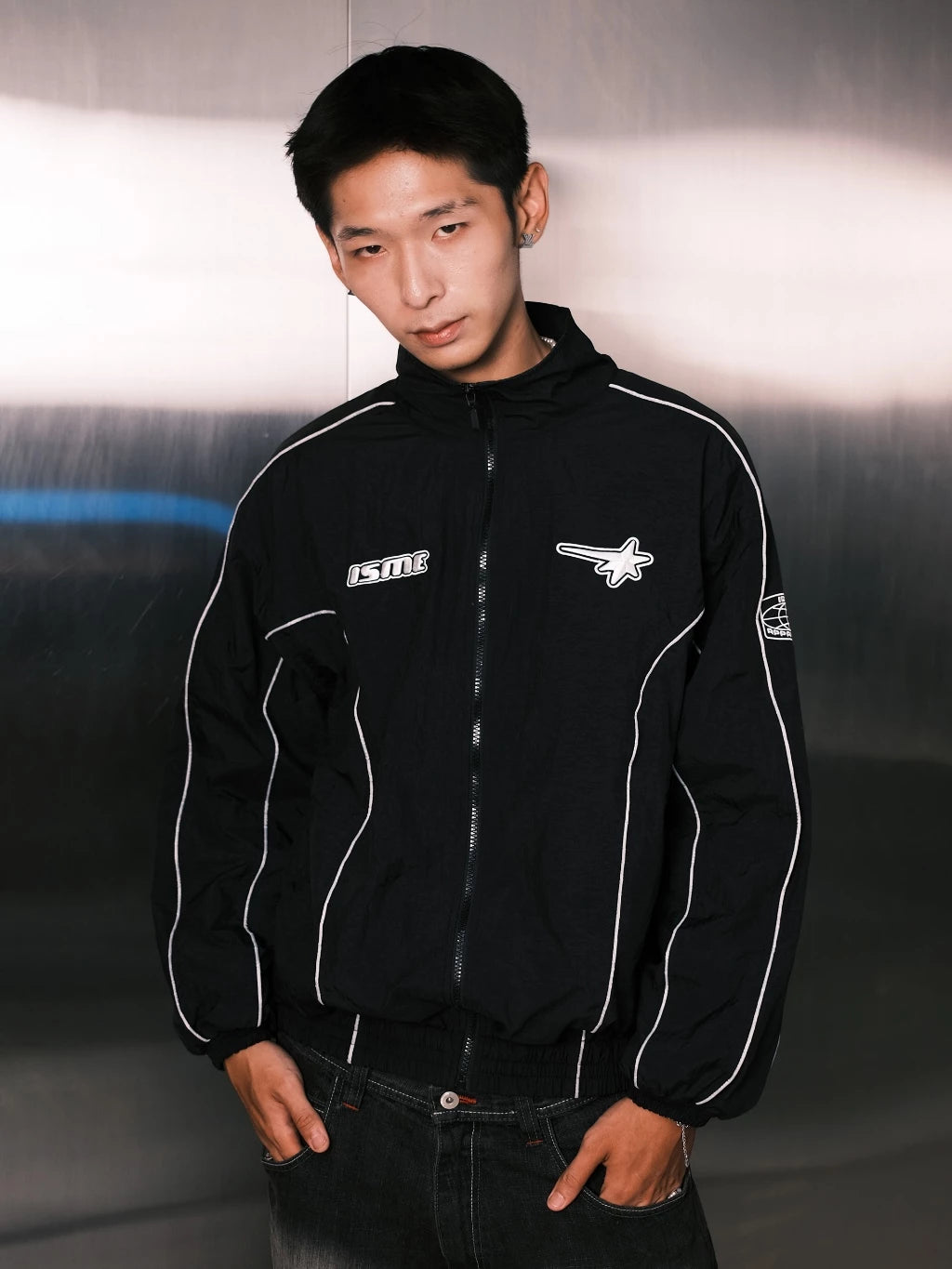 Reflective Piping Windbreaker