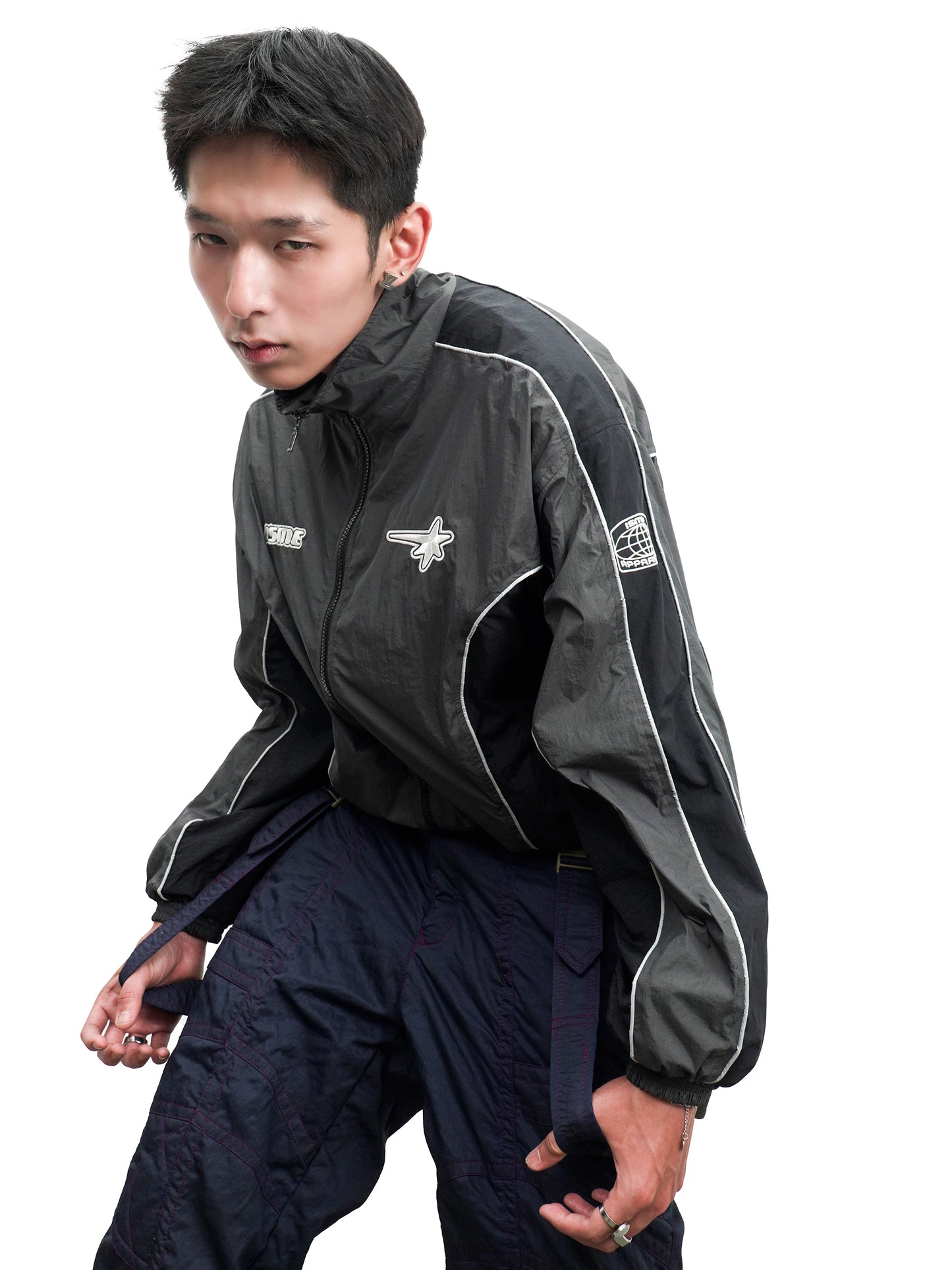 Reflective Piping Windbreaker