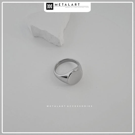 UNISEX ROUND SIGNET RING