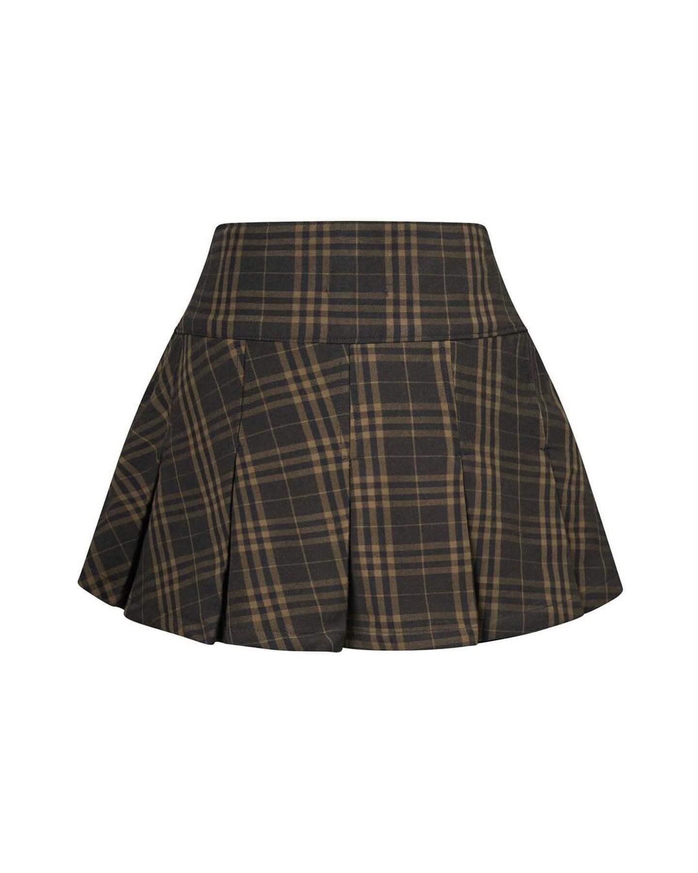 DIMOIR Brown Plaid Mini Skirts