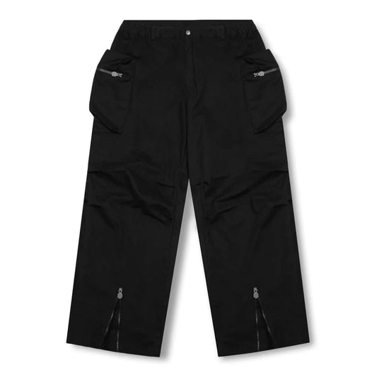 FLARED CARGO PANTS - BLACK