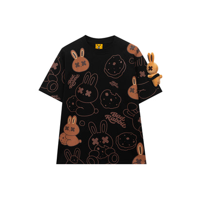 BLACK/WHITE COOKIE RABBIT TEE